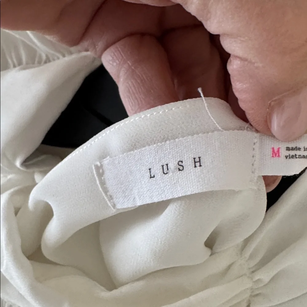 Lush Cream Pleated Women's Blouse - Picture 3 of 3